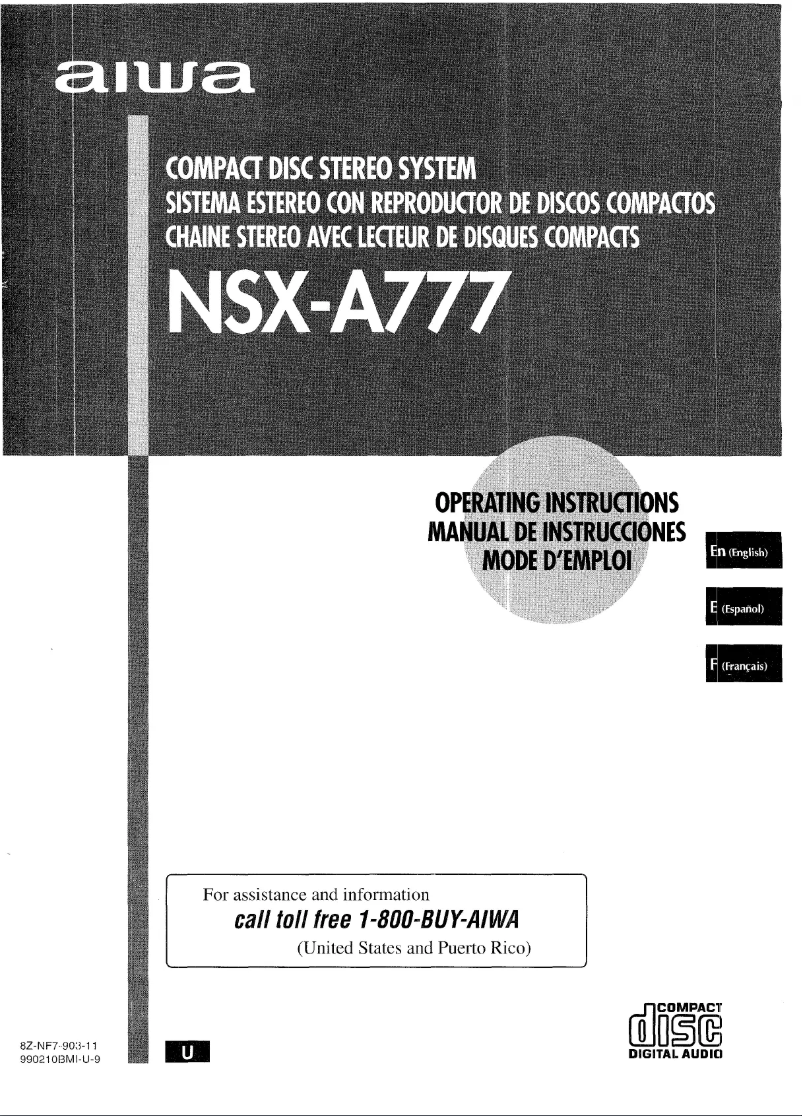 Page 1 de la notice Manuel utilisateur Aiwa NSX-A777