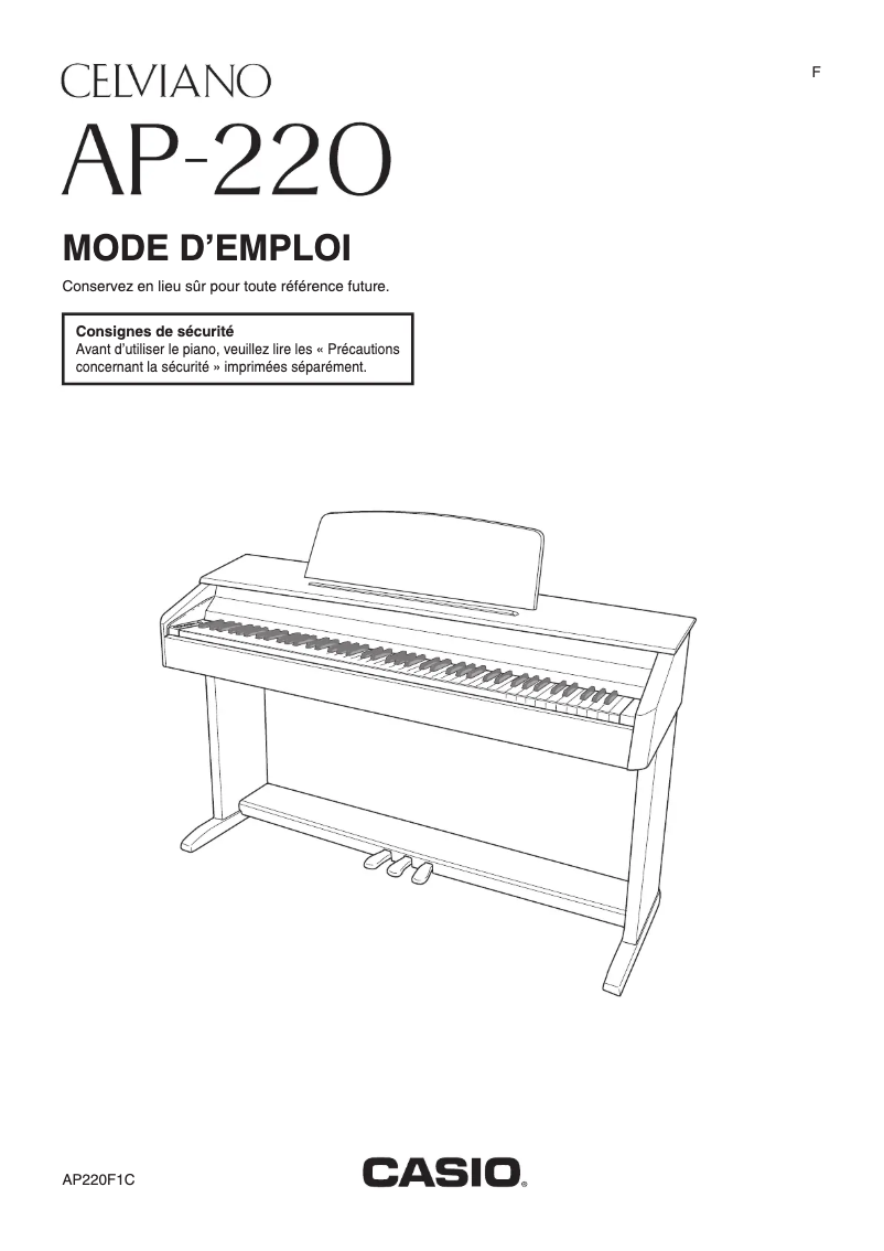 Image de la première page du manuel de l'appareil Celviano AP-220
