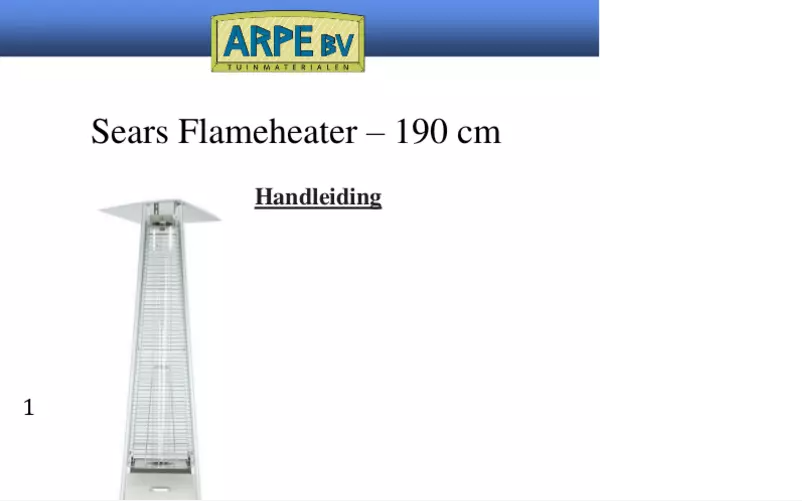 Page 1 de la notice Manuel utilisateur Arpe Sears Flameheater 190 cm