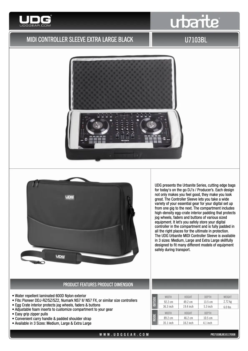 Página 1 del manual Manual de usuario UDG Gear Urbanite