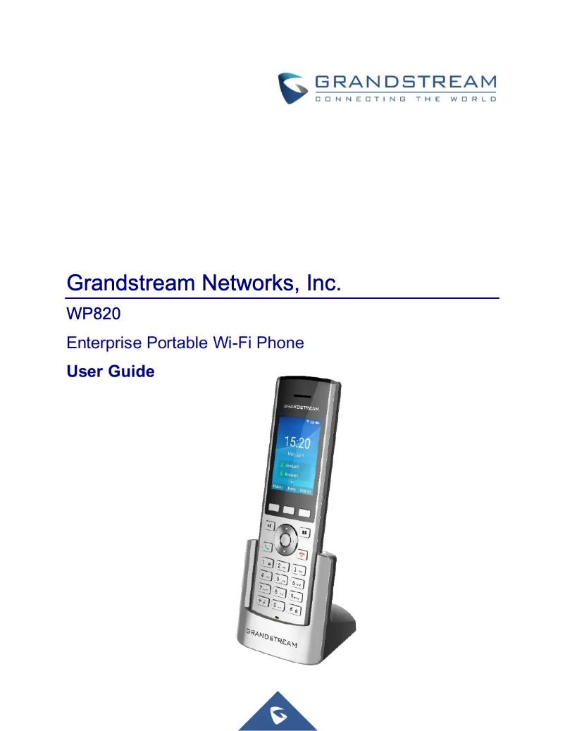 Page n°1 - Manuel utilisateur Grandstream WP820