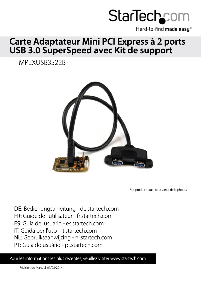 Page 1 de la notice Manuel utilisateur StarTech.com MPEXUSB3S22B