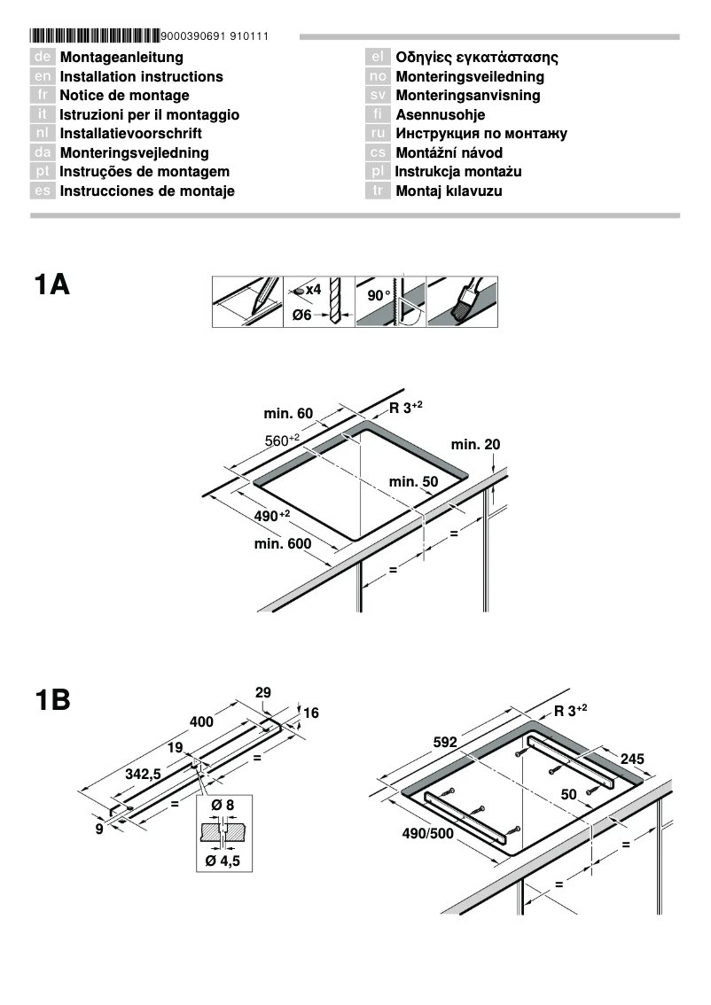 Página 1 del manual Guía de instalación Siemens ET775MG11E