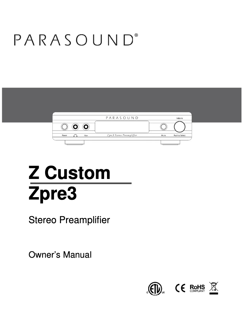 Image de la première page du manuel de l'appareil Zpre3