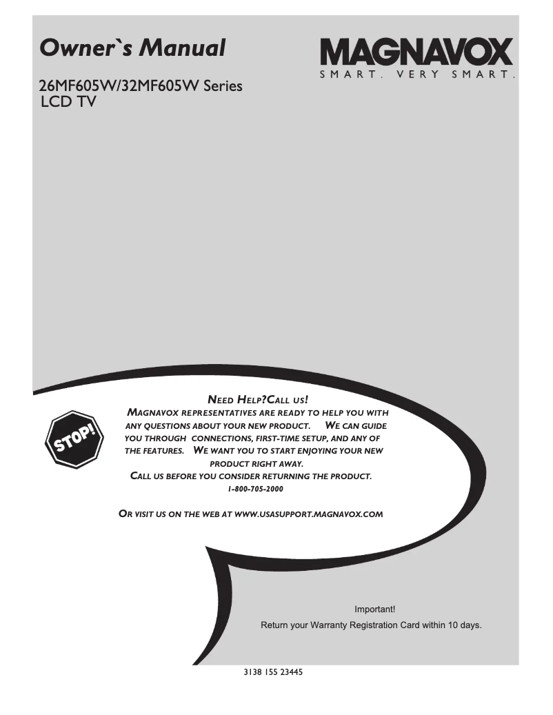 Image de la première page du manuel de l'appareil 32MF605W