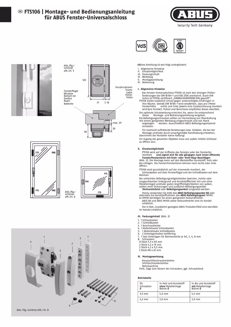 Image de la première page du manuel de l'appareil FTS106