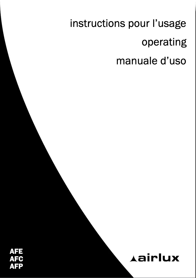 Page 1 de la notice Manuel utilisateur Airlux AFP110IX