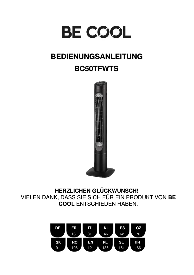 Página 1 del manual Manual de usuario Be Cool BC50TFWTS