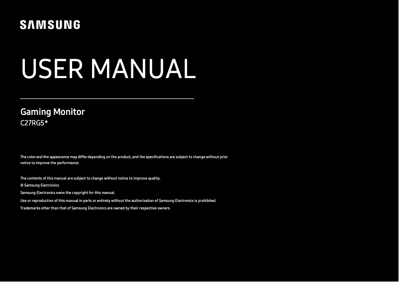Page 1 de la notice Manuel utilisateur Samsung C27R5G