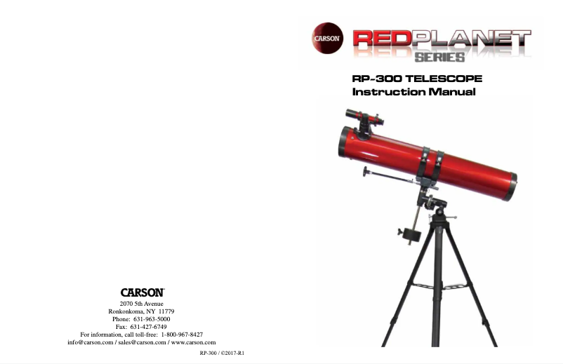 Page 1 de la notice Manuel utilisateur Carson RedPlanet RP-300