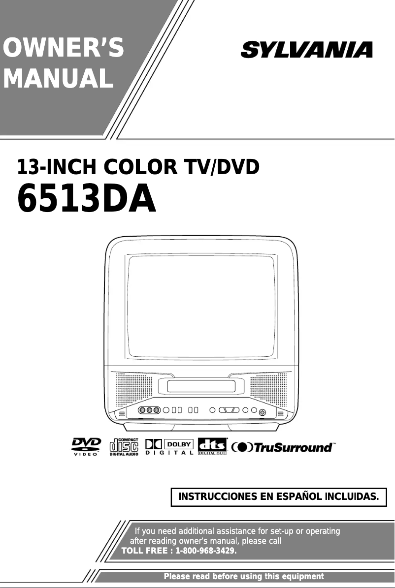Page 1 de la notice Manuel utilisateur Sylvania 6513DA