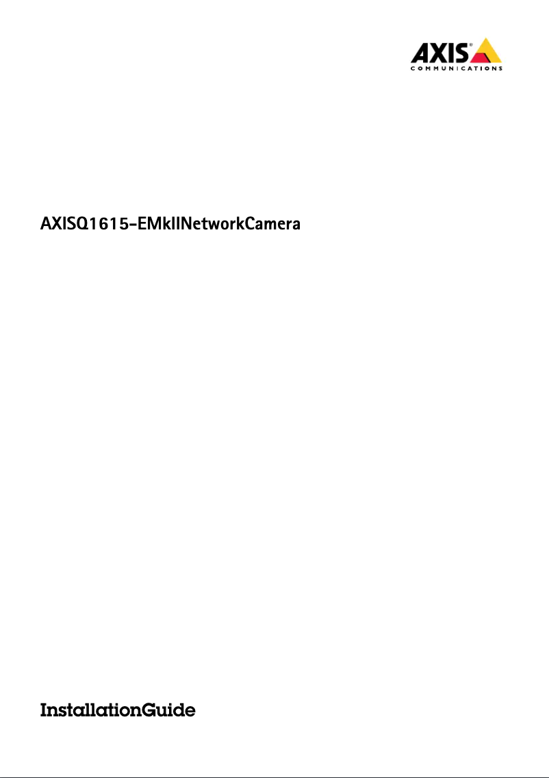 Page 1 de la notice Manuel utilisateur Axis Q1615-LE Mk III