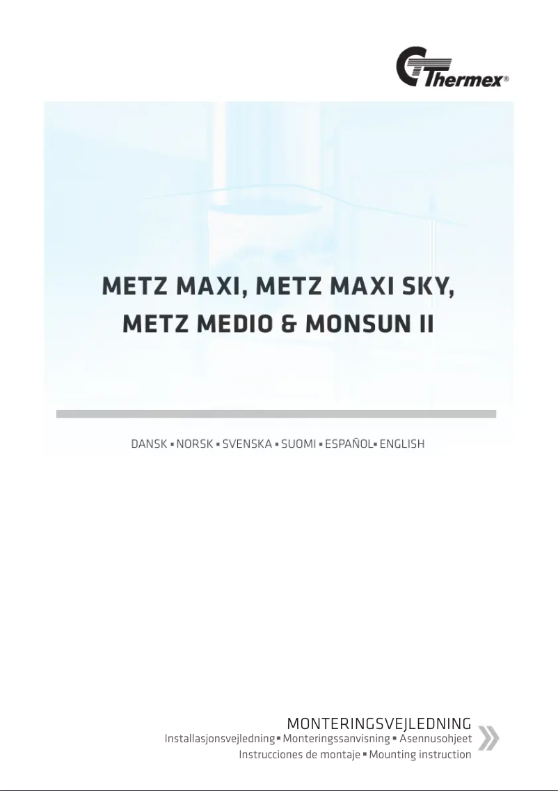 Página 1 del manual Guía de instalación Thermex Metz Maxi