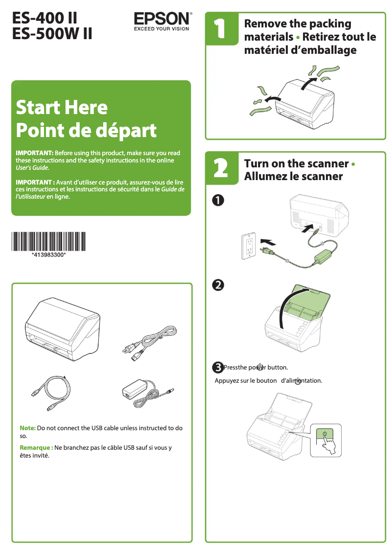 Image de la première page du manuel de l'appareil WorkForce ES-400 II