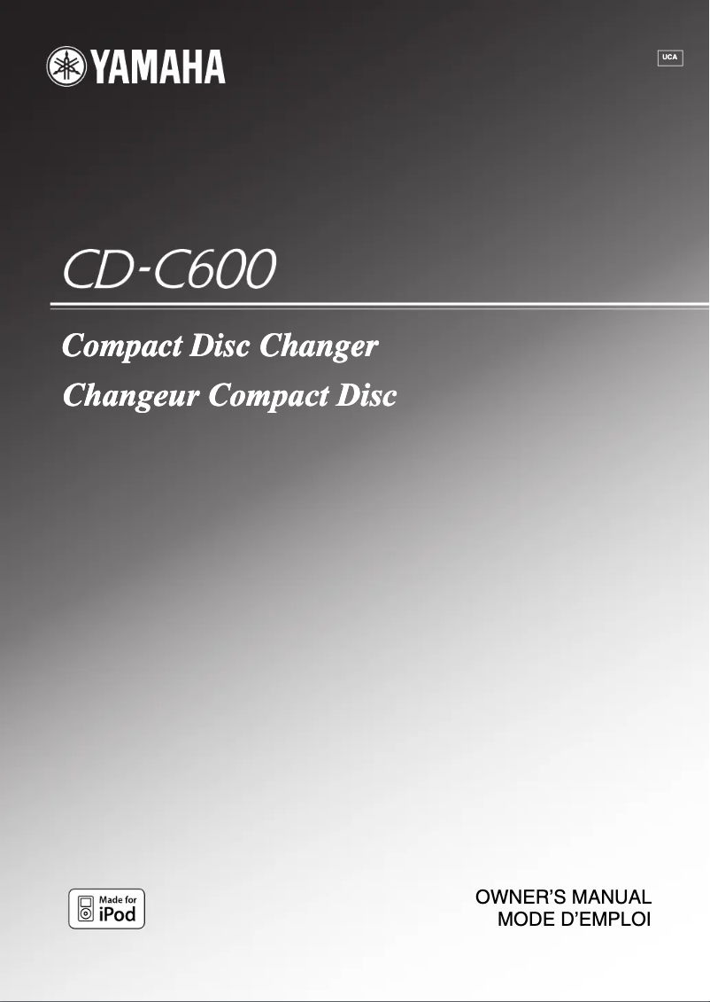Image de la première page du manuel de l'appareil CD-C600RK