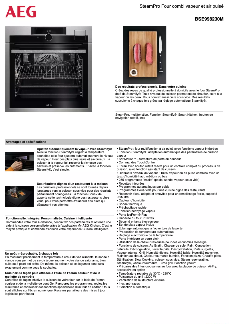 Imagen de la primera página del manual del dispositivo BSE998230M
