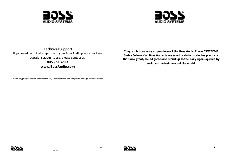 Page 1 de la notice Manuel utilisateur Boss Chaos Exxtreme CX12