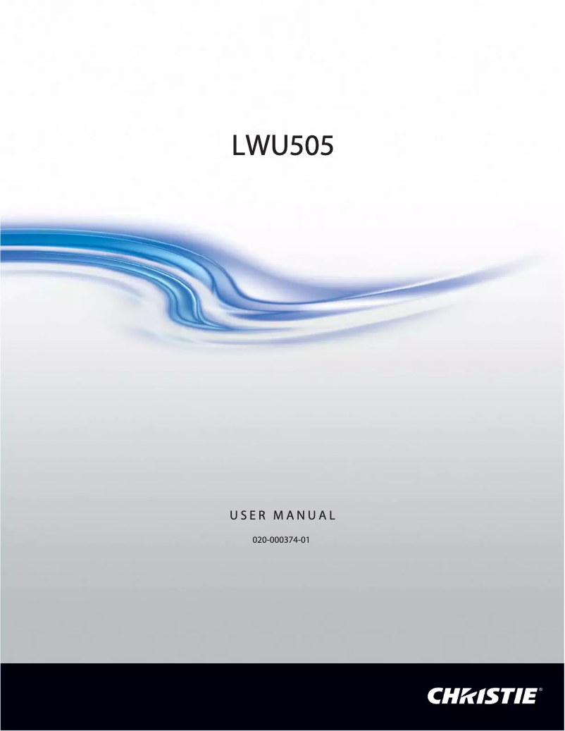 Page n°1 - Manuel utilisateur Christie LWU505