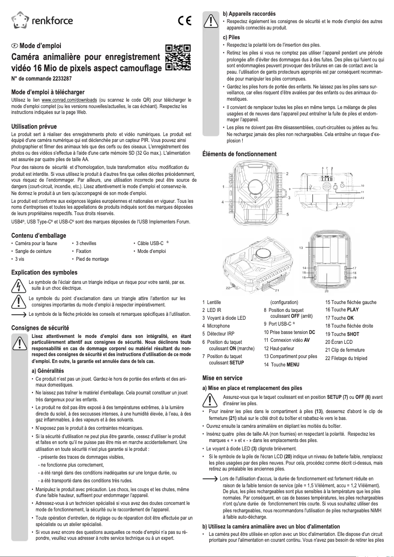 Image de la première page du manuel de l'appareil RF-HC-100