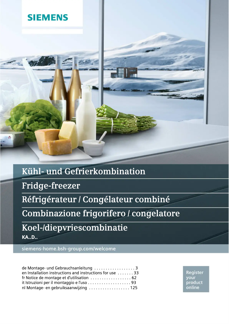 Page n°1 - Manuel utilisateur Siemens KA92DHI31