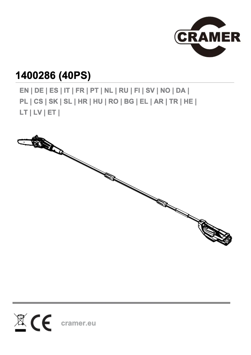 Page 1 de la notice Manuel utilisateur Cramer 40PS