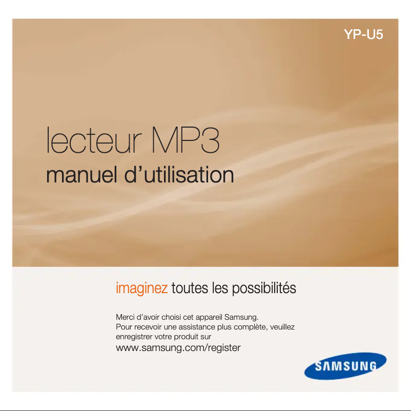 Page 1 de la notice Manuel utilisateur Samsung YP-U5JQWH