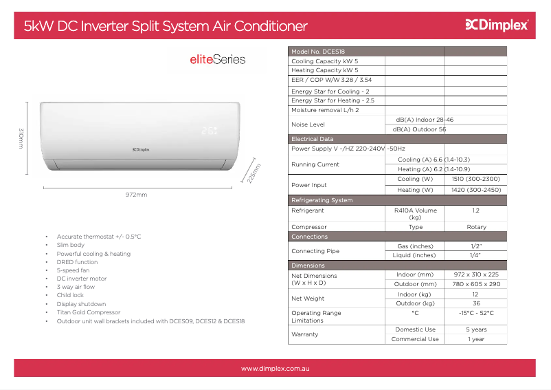 Image de la première page du manuel de l'appareil DCES18