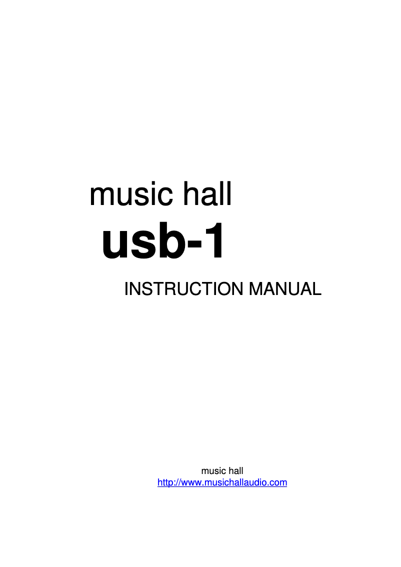 Page n°1 - Manuel utilisateur Music Hall USB-1