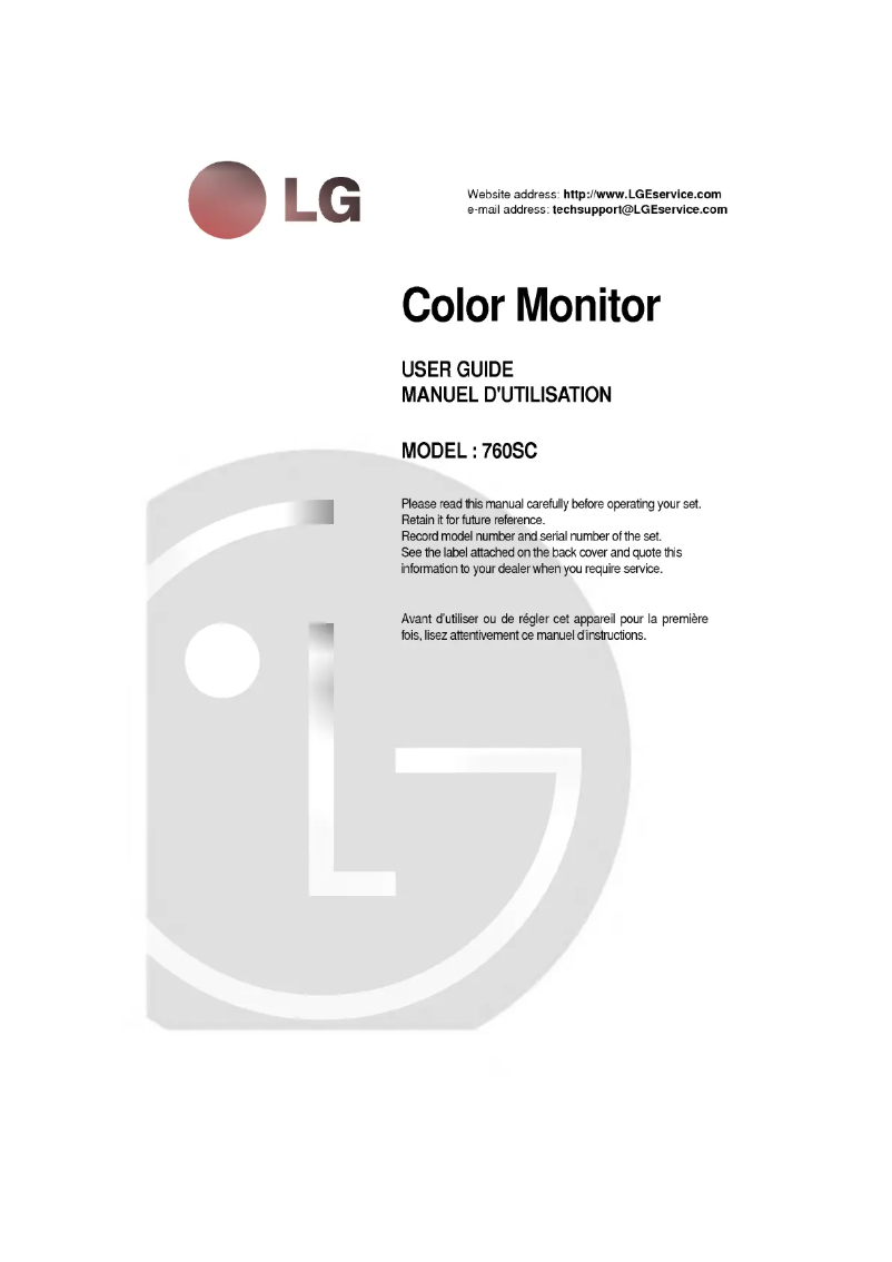 Page n°1 - Manuel utilisateur LG CB760