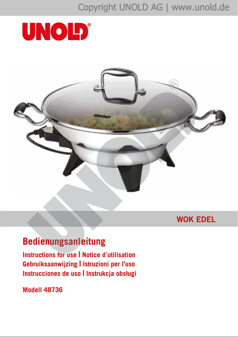 Página 1 del manual Manual de usuario Unold Edel 48736