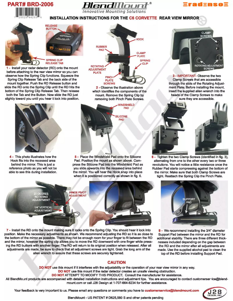 Page n°1 - Manuel utilisateur BlendMount BRD-2006