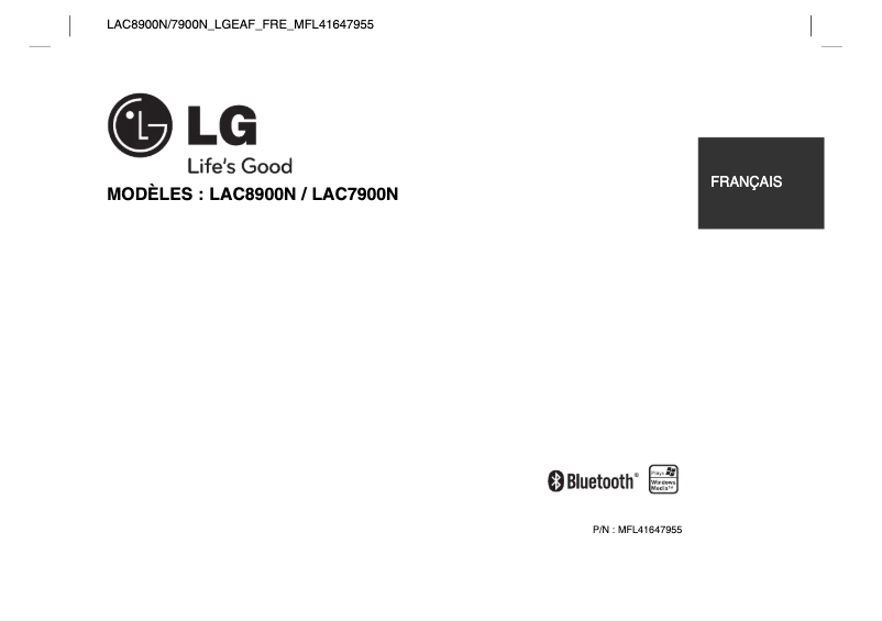 Page n°1 - Manuel utilisateur LG LAC-7900N