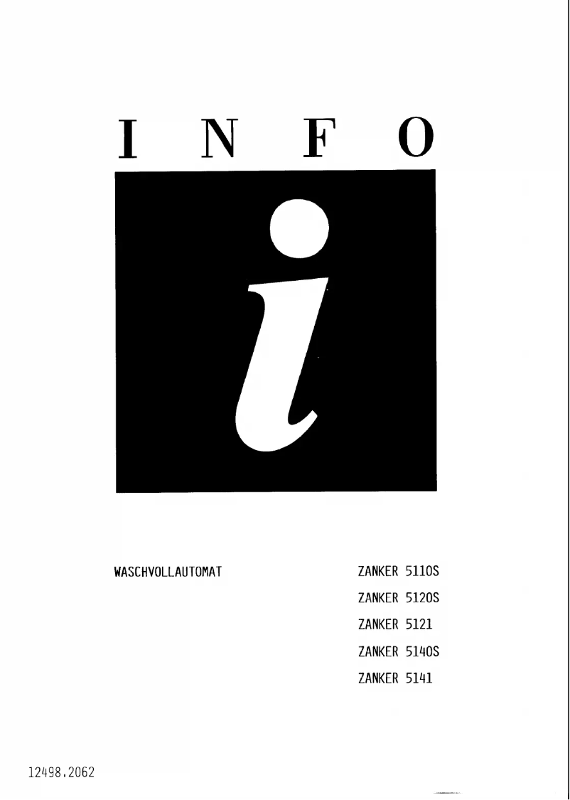 Page 1 de la notice Manuel utilisateur Zanker 5110S