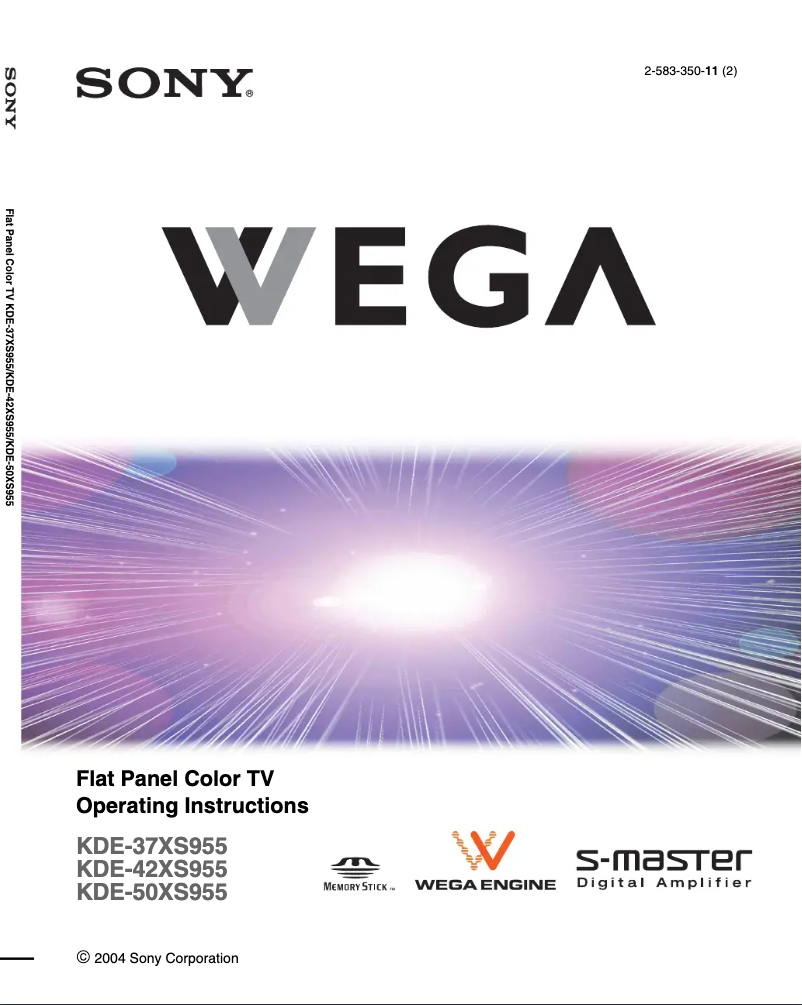 Image de la première page du manuel de l'appareil Wega KD-E50XS955