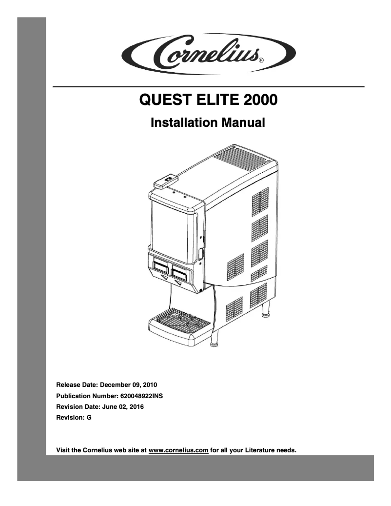 Page n°1 - Manuel utilisateur Cornelius Quest Elite 2000