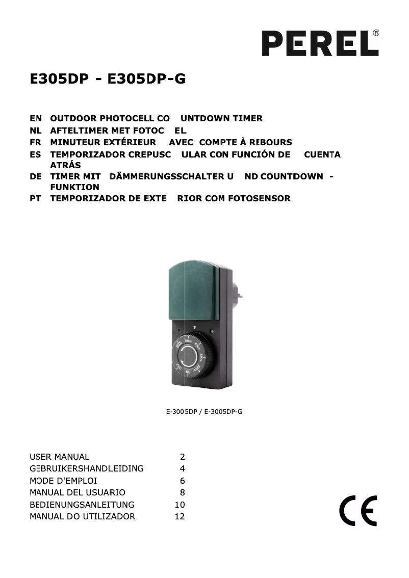 Image de la première page du manuel de l'appareil E305DP-G