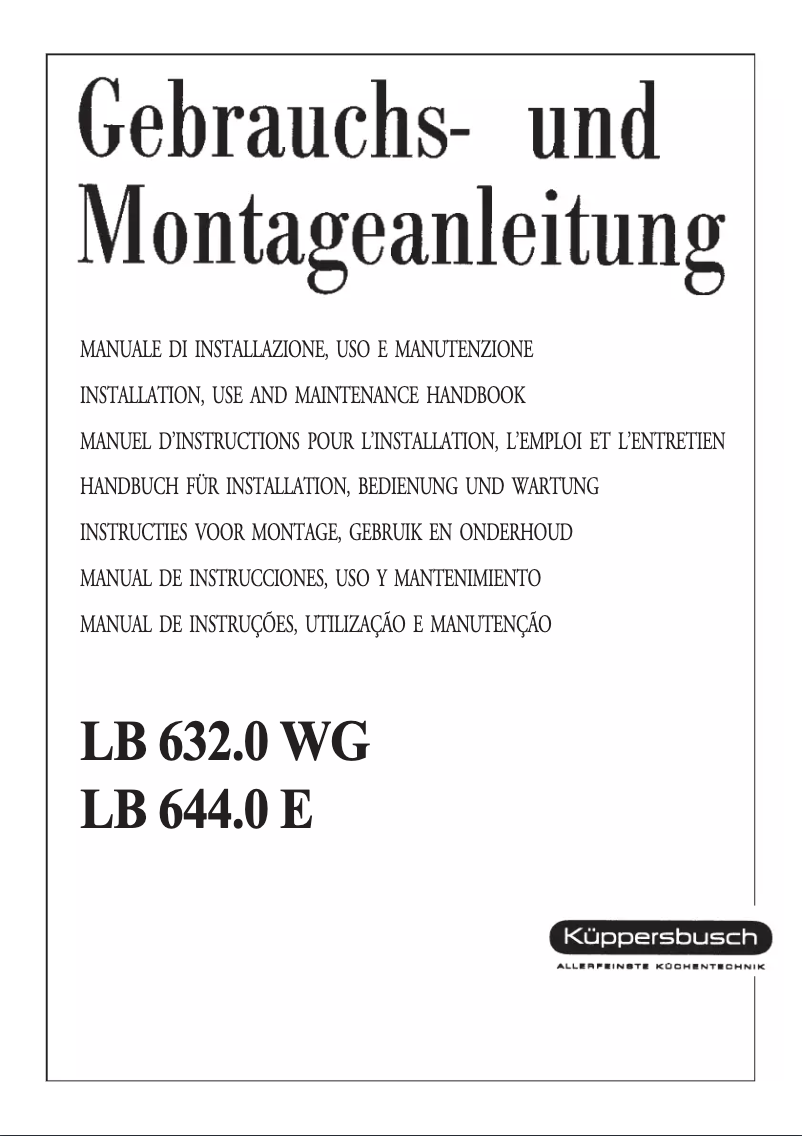 Page 1 de la notice Manuel utilisateur Küppersbusch LB 632.0 WG