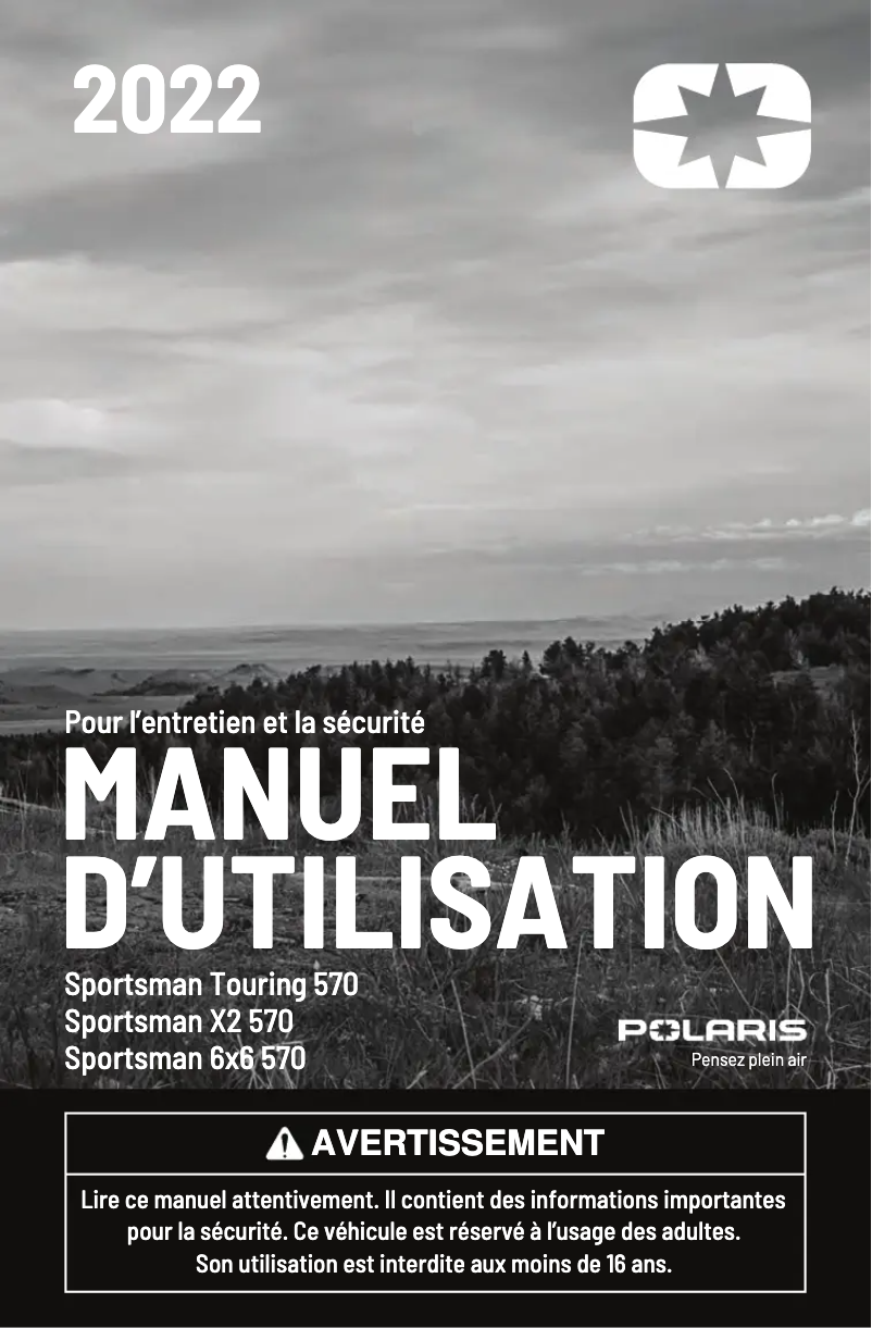 Page n°1 - Manuel utilisateur Polaris Sportsman 6x6 570 (2022)