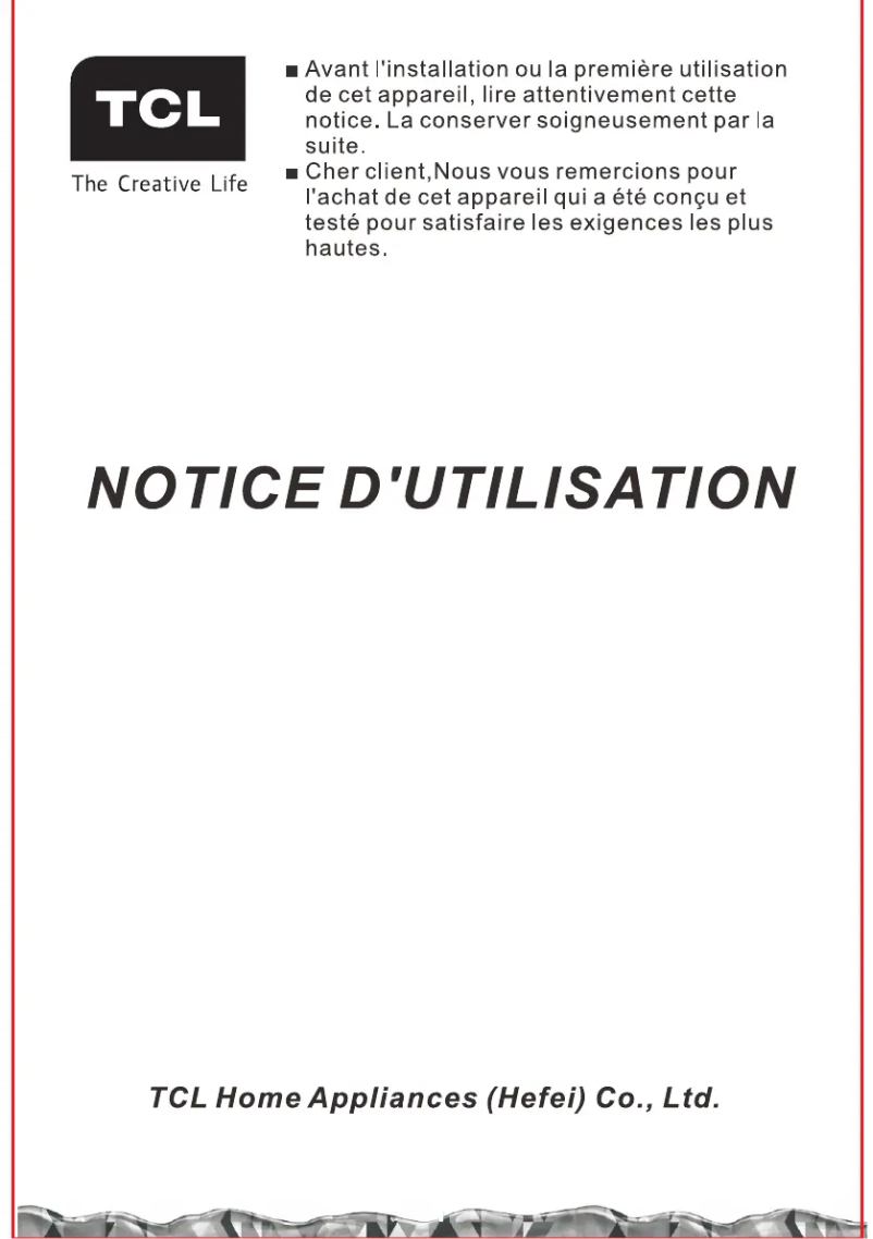 Page 1 de la notice Manuel utilisateur TCL FP0814WD0