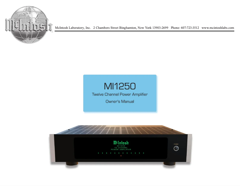 Page n°1 - Manuel utilisateur McIntosh MI1250