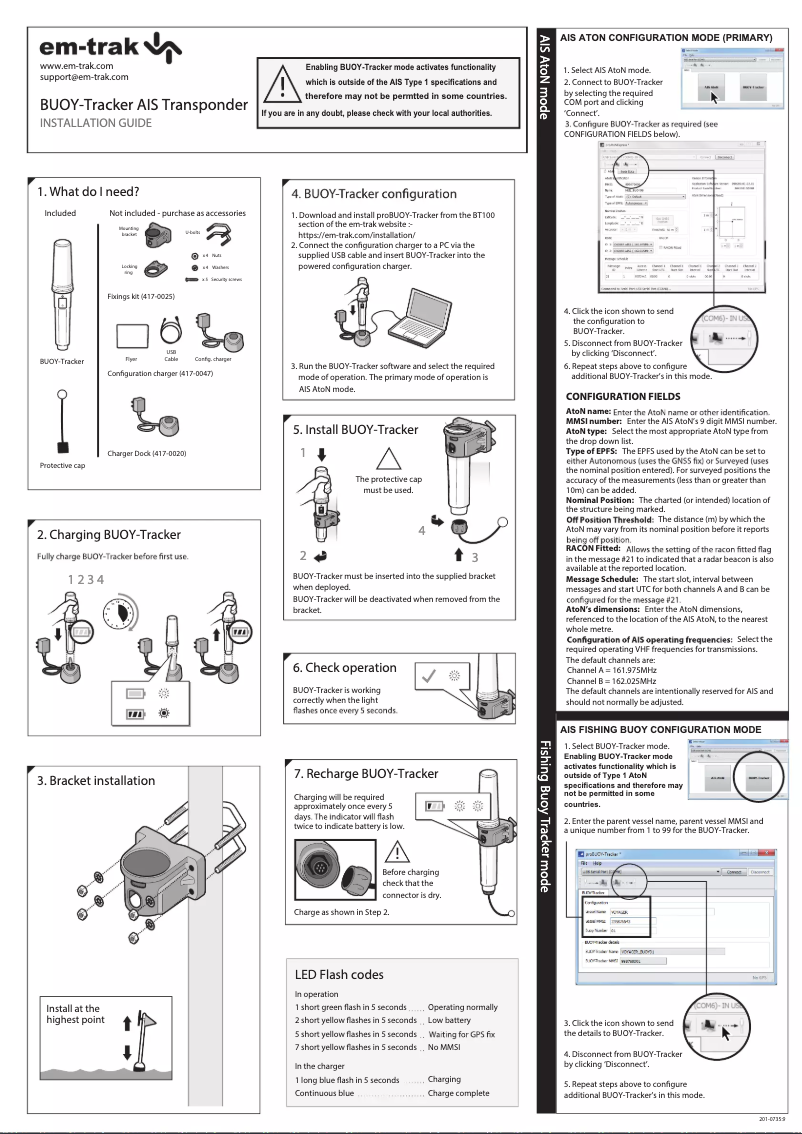 Page 1 de la notice Manuel utilisateur Em-Trak BT100