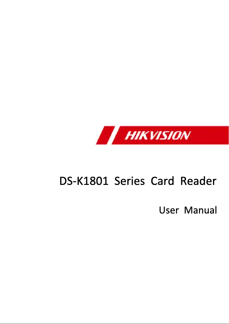 Page 1 de la notice Manuel utilisateur Hikvision DS-K1801MK