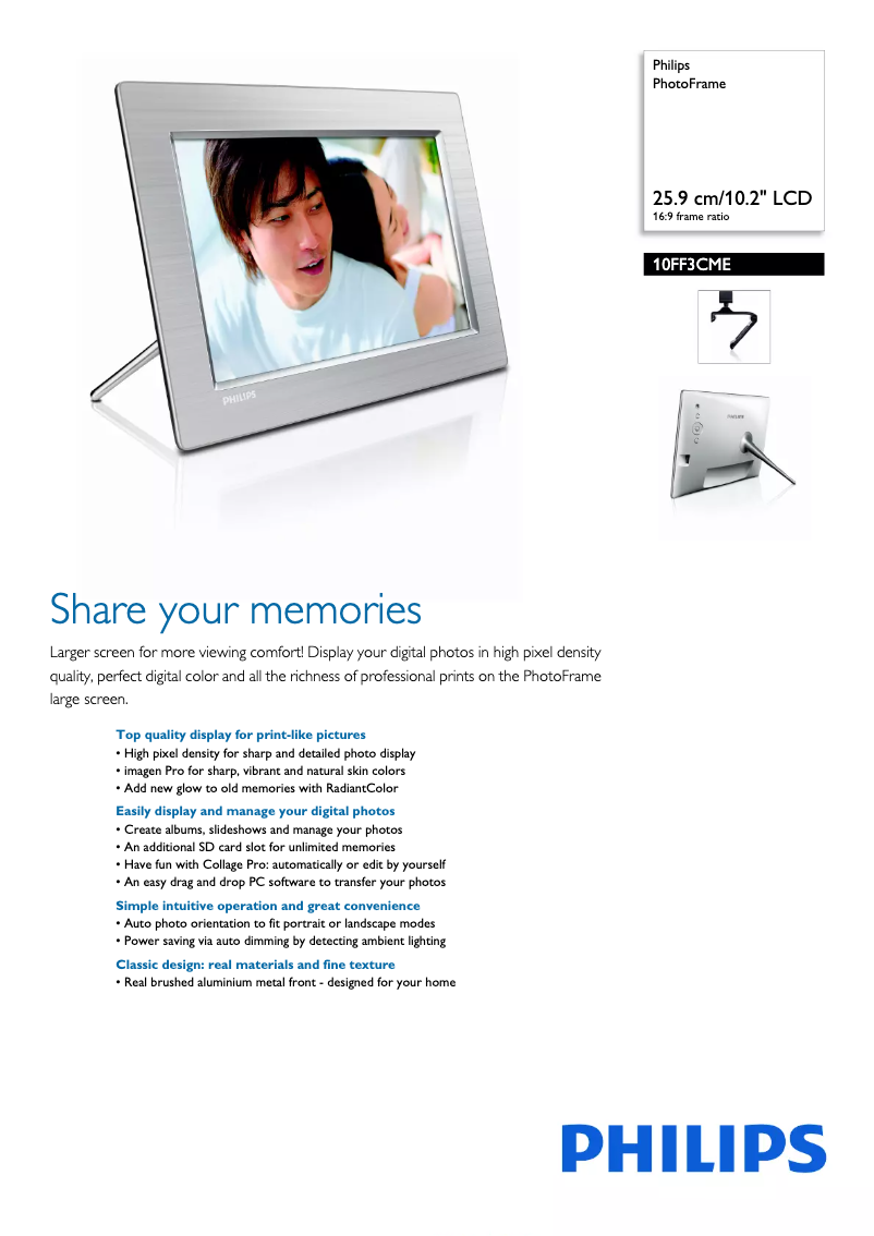 Image de la première page du manuel de l'appareil 10FF3CME