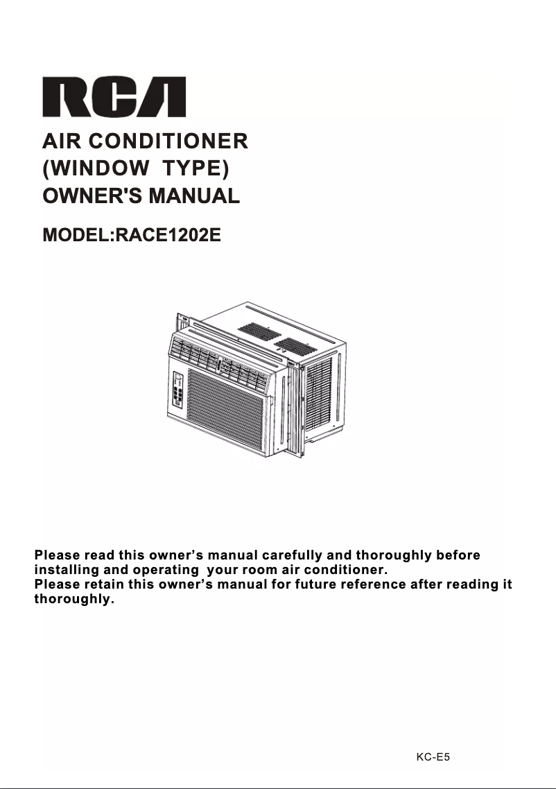 Page 1 de la notice Manuel d'utilisation et d'entretien RCA RACE1202E