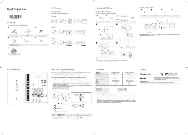 Page 1 de la notice Manuel utilisateur Samsung HG43AT690UK