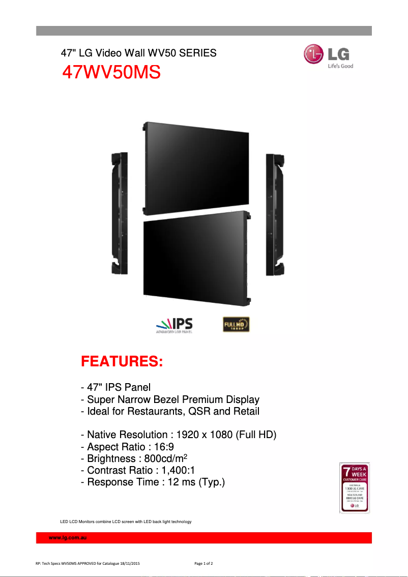 Imagen de la primera página del manual del dispositivo 47WV50MS