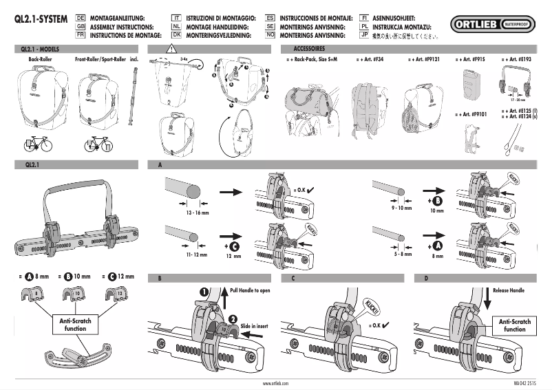 Image de la première page du manuel de l'appareil Back-Roller Plus QL2.1