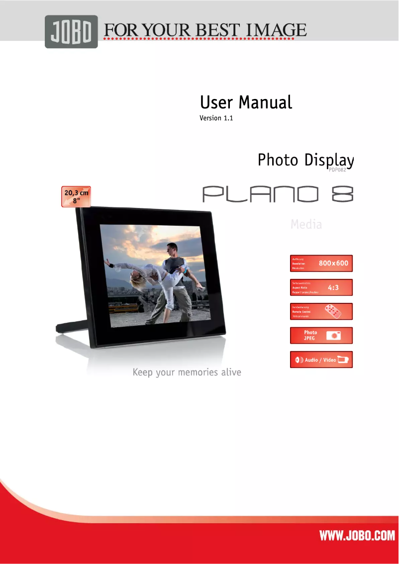 Page n°1 - Manuel utilisateur Jobo Plano 8 Media