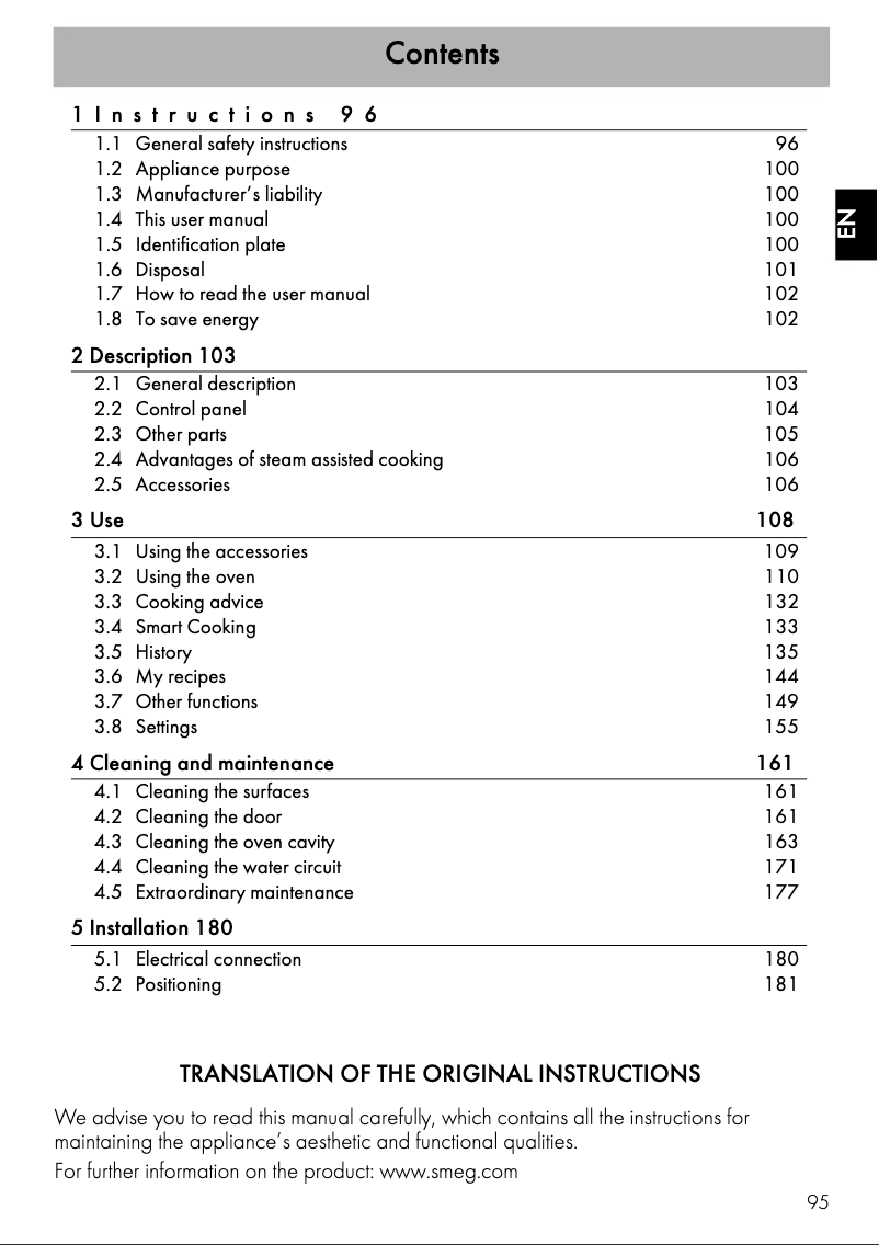 Page 1 de la notice Brochure Smeg SFP6104SPS
