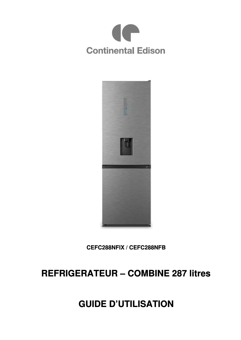 Image de la première page du manuel de l'appareil CEFC288NFIX